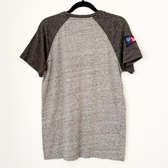 Superdry Athletics Yokohama Raglan Heather Gray Short Leave Tee Size M - Picture 2 of 10